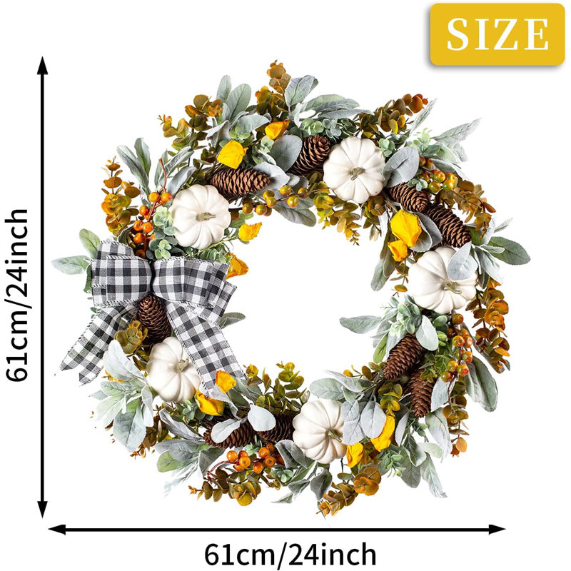 24" Large Farmhouse Fall Wreath