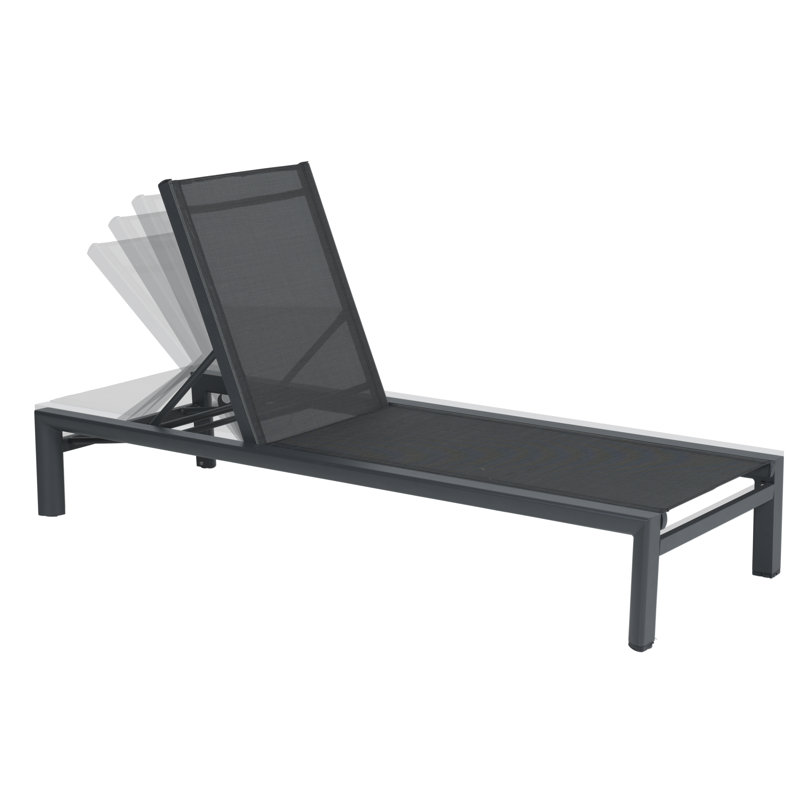 Goad 515.62cm Long Reclining Single Chaise, Coal black