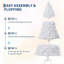 4.5ft Pre-Lit White Christmas Tree - Artificial Xmas Pine Tree, Holiday Party Decoration for Home Office, with 150 Warm White LED Lights, Foldable Base, Easy Assembly-1334413962