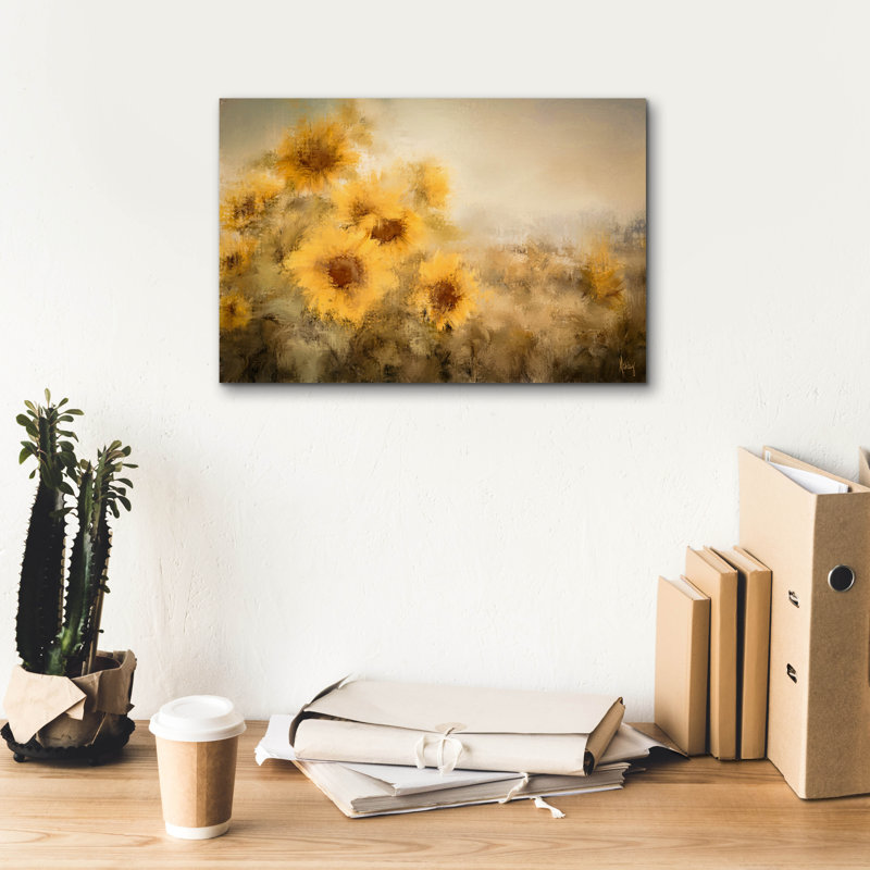 «Fall Sunflowers» par Ashley Bradley, art mural, H 12 po x l 18 po