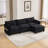 Oversized Modular Sectional Sofa with Movable Ottoman, 102 Inch 4 Seat Modern Corduroy Sofa Set, Convertible L Shaped Couch for Living Room and Office-294669933