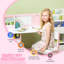 Ensemble de bureau et chaise pour tout-petits Qaba avec tableau blanc et armoire de rangement-2146445566