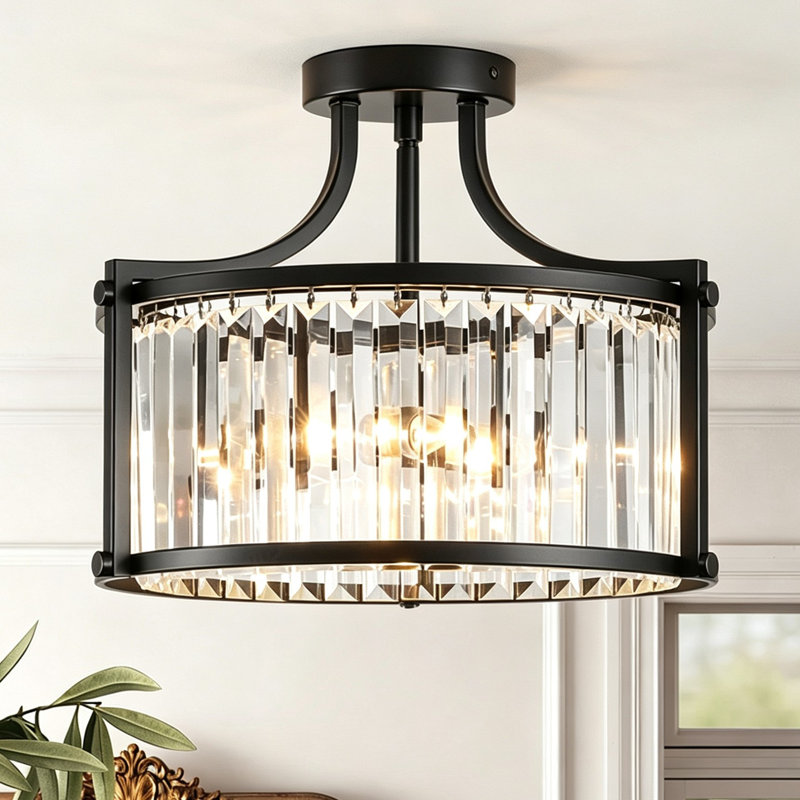 Plafonnier encastré en cristal 4 lumières