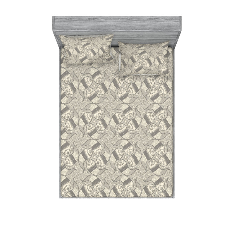 Drap-housse et taie décorative Ambesonne, Ensemble de draps très grand californien avec 2 t