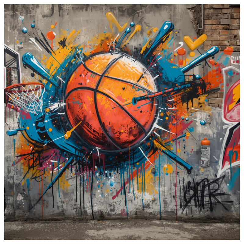 Graffiti Basketball Art Comforter, Twin