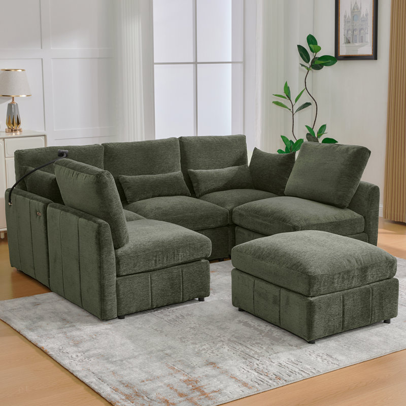Canapé modulaire Modern, Chenille verte