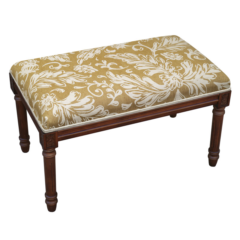 Banc rembourré en bois Shona, Brun clair 1
