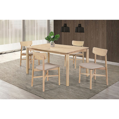 Svenstra White Washed 5-Piece Wood Dining Set