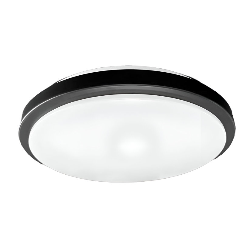 Paquet de 1 plafonnier encastré simple à DEL 5CCT 13 "/ 15" / 20 "au choix, doré, noir, nickel brossé, Noir, 13 pouces