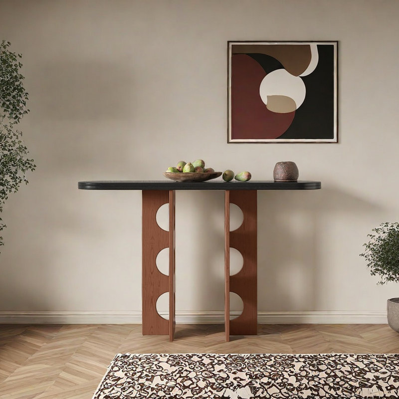 Console Modern Minimalist, Brun, H 33,46 po x l 55,12 po x P 13,78 po