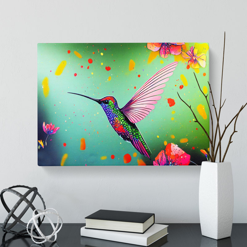 Colourful Hummingbird Vol.1 - Wrapped Canvas, 40cm H x 60cm W x 3cm D