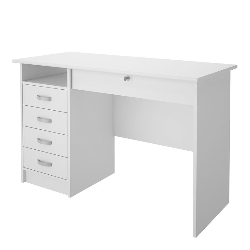 Gouge Computer Desk, White