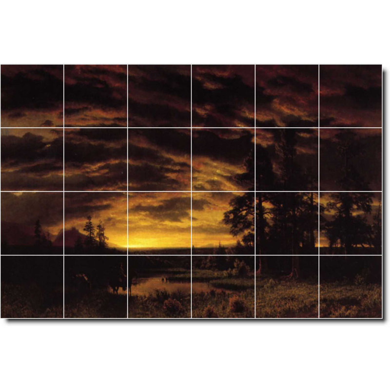 Carreau de céramique décorative 36 po x 24 po 6 po x 6 po, Paysage 409