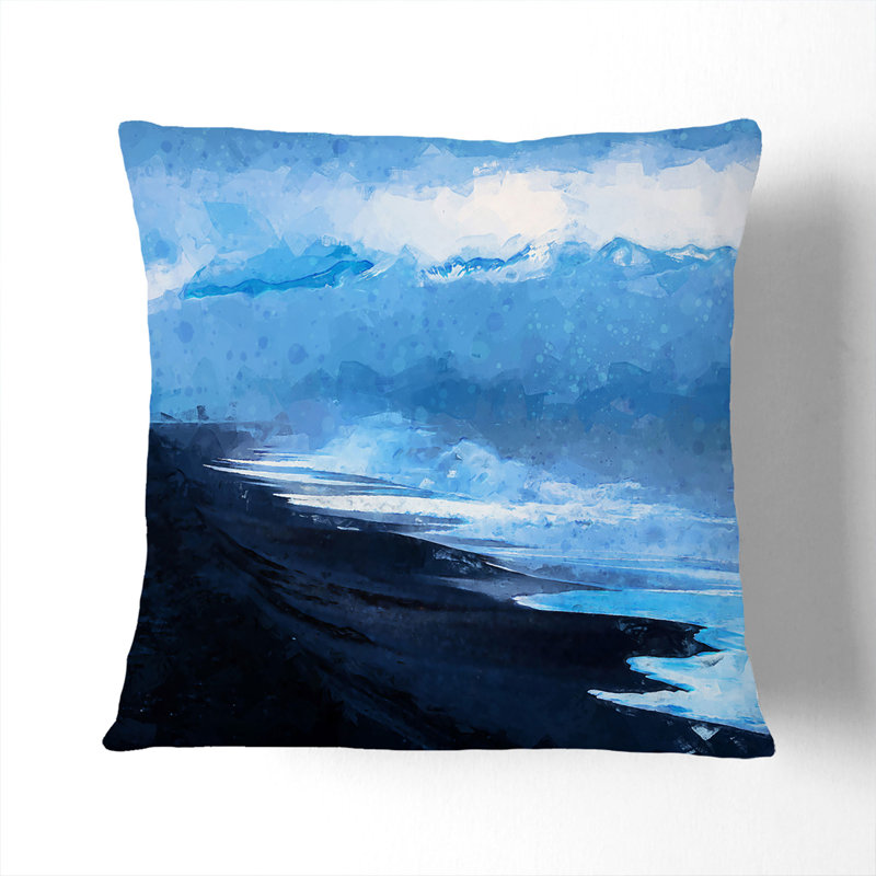 Mountain Beach Cushion with Filling, 55cm H x 55cm W x 20cm D