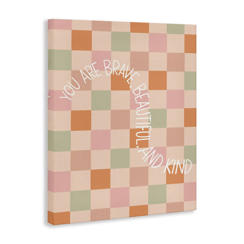 Toile à carreaux You Are Brave par Taylor Shannon Designs, H 30 po x l 24 po
