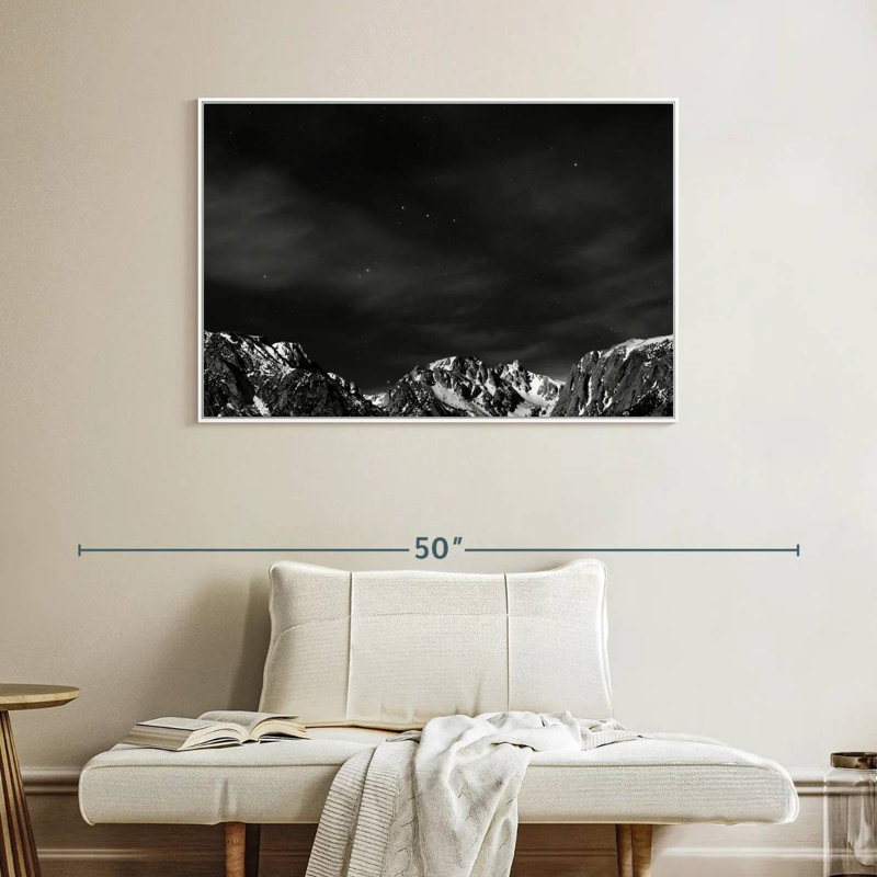 Starlit Sierra Nevada, Cadre flottant blanc, 40 po x 27 po