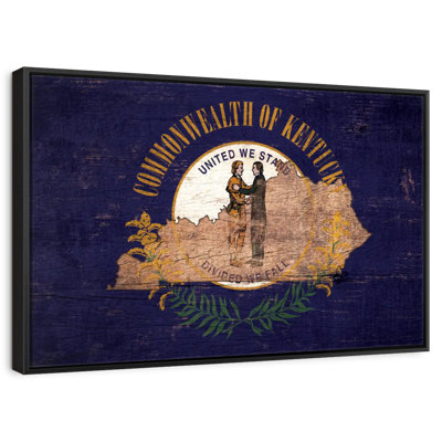State Map Over Kentucky Flag