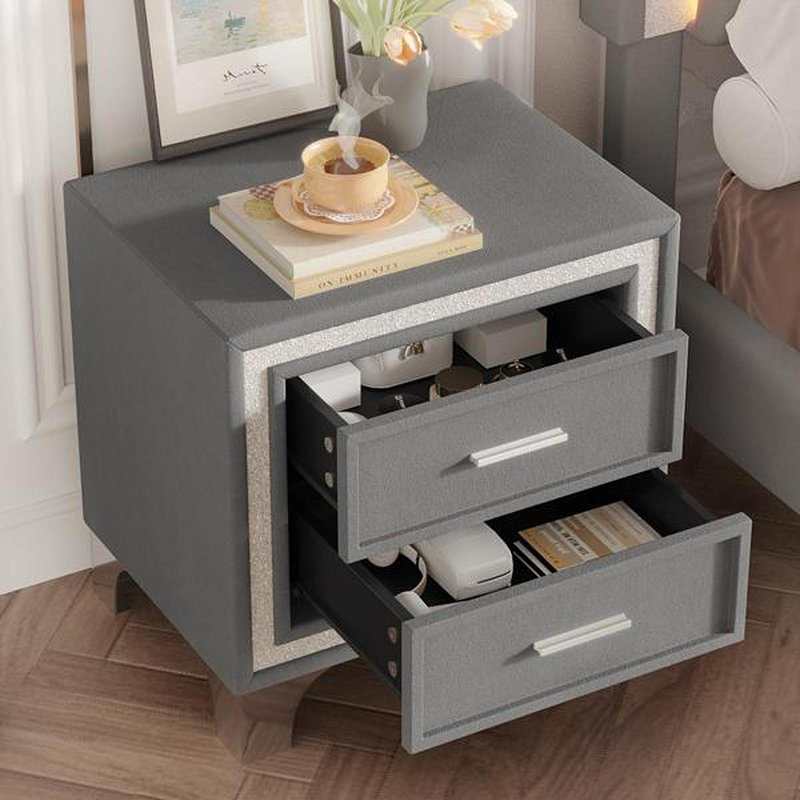 Table de chevet vintage Mid Century, Gris