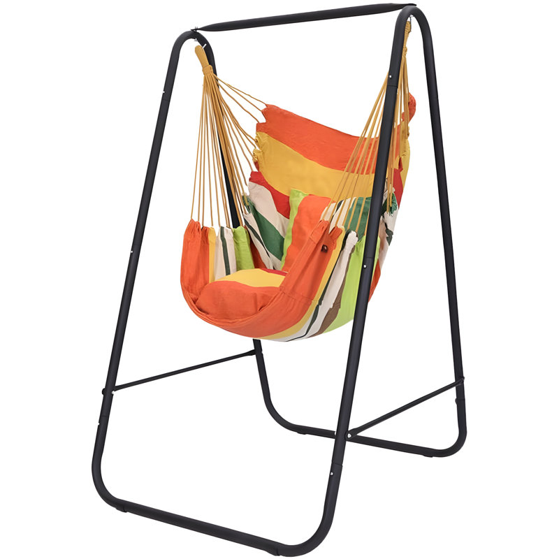 Chaise hamac robuste avec support - capacité de 450 lb, support de balançoire portable pour une utilisation intérieure et extérieure