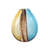 Damiani Glass Rounded Ombre Decorative Multi Colored Vase with Brown Textured Stripe Details