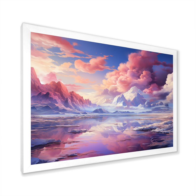 Kawaii Landscape Clouds III sur impression sur toile, H 24 po x l 32 po x P 1 po, Cadre photo blanc