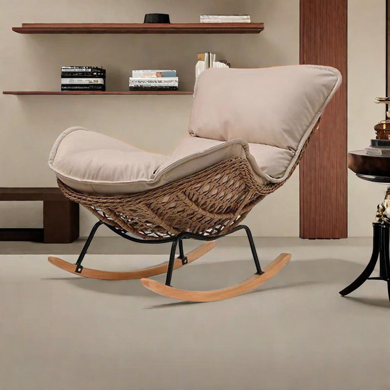 Chaise berçante Casual Light Luxury Home, Blanc cassé