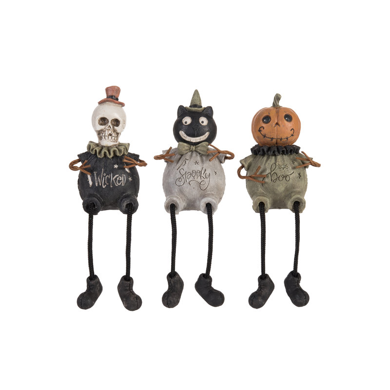  Ensemble de 3 décorations d'Halloween squelette / JackLantern / chat