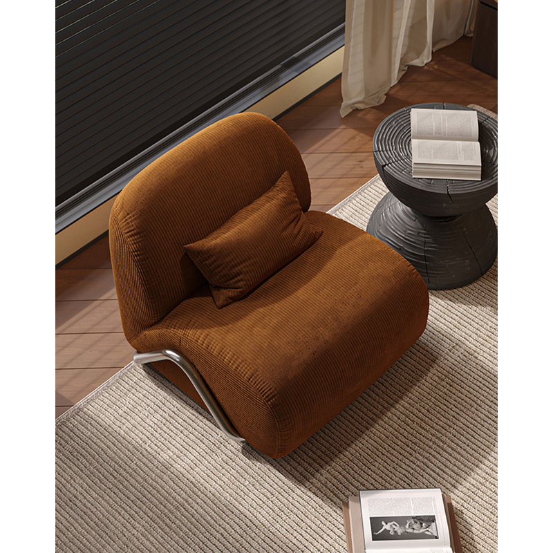 Méridienne décontractée en velours côtelé de style moderne, convenant au salon et à la chambre à coucher