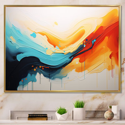 «Yellow Fractal Paint Wave Expression 2», art mural abstrait