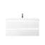 Farell 42 po L x 19 po P 2 tiroirs Meuble-lavabo mural avec évier simple et Comptoir en Acrylique blanc