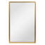 Miroir moderne 24 x 38 avec cadre inférieur en angle, finition en fer doré