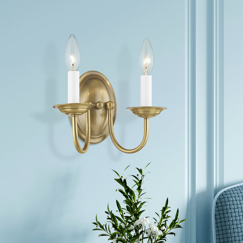 Freels Candle Wall Light, Antique Brass