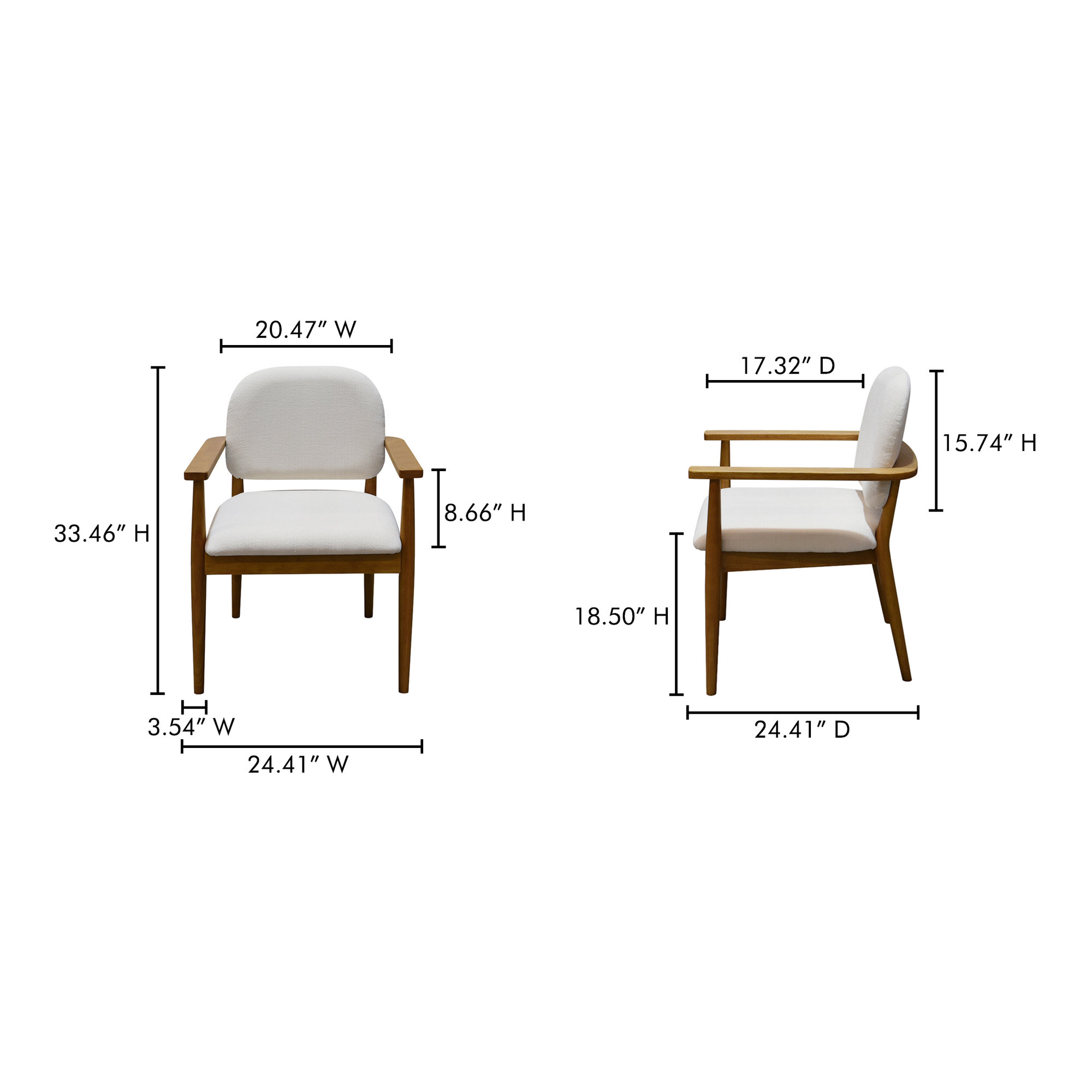 Norrie Dining Chair, Cream