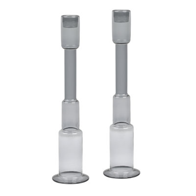 Freija 11" Tall Candle Holder, Smoke Gray (Set of 2)