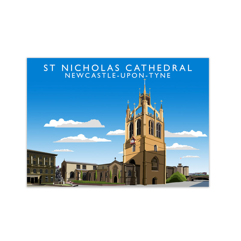 St Nicholas Cathedral Newcastle-Upon-Tyne by Richard O'Neill - Print, 59.4 cm H x 81.4 cm W