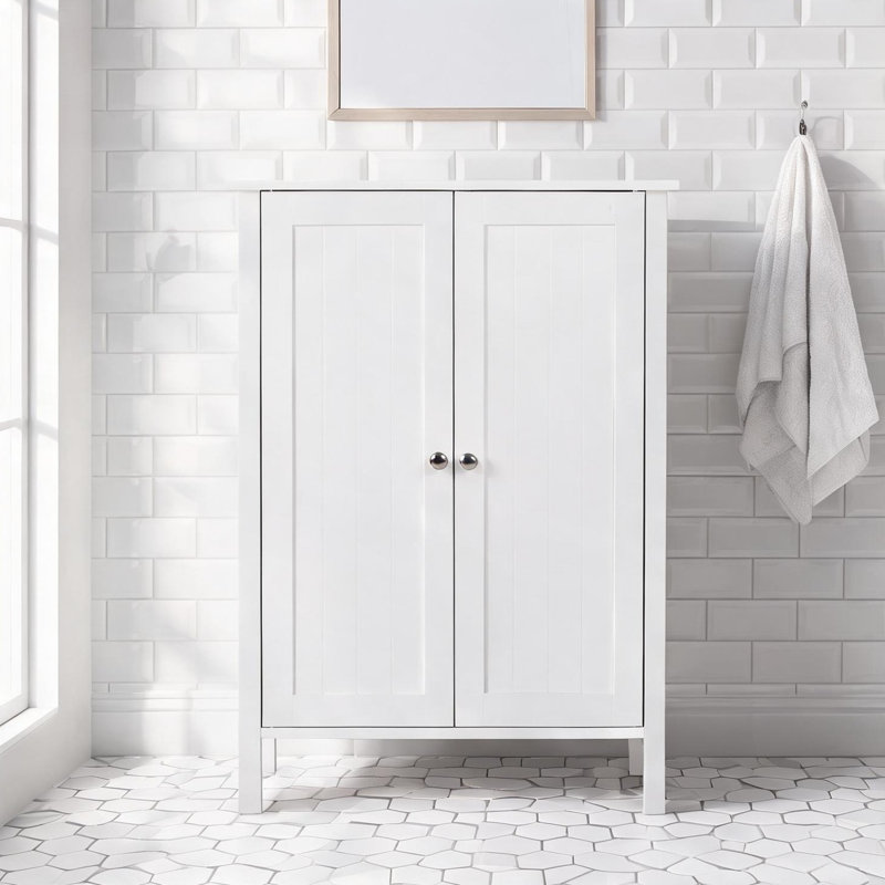 Meuble blanc résistant à l'eau, structure en MDF, poids : 10,7 kg, trois tablettes