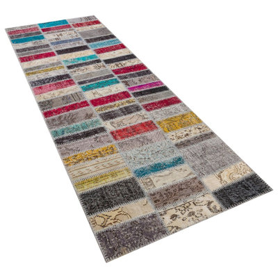 Modern Kabishayan Handmade Multicolored Runner Area Rug
