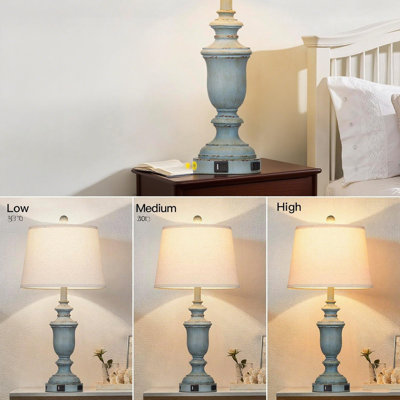 Table Lamps Set Of 2 With Usb C+A Ports & Ac Outlet, 3-Way Dimmable Touch Control Bedside Lamps For Living Room And Bedroom Nightstand