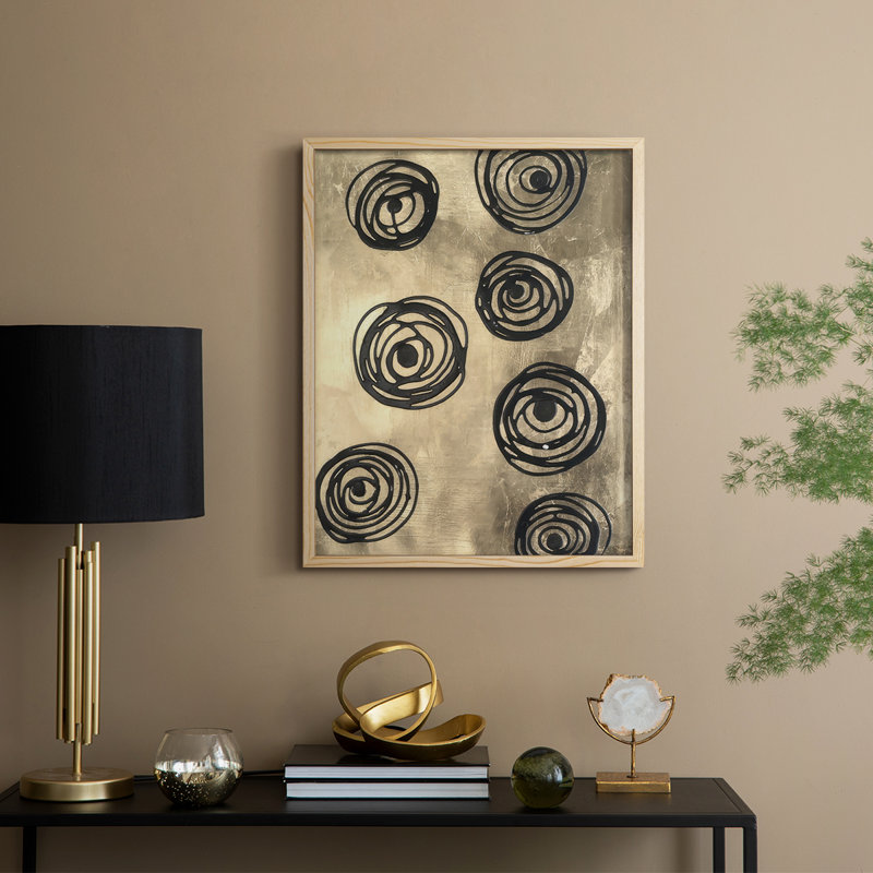 Quantum Circles I, reproduction encadrée - bois massif, Naturel, H 11 po x l 9 po