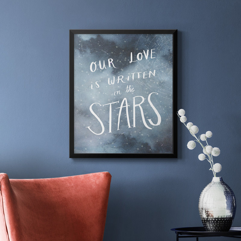 «Celestial Love IV», toile encadrée de qualité supérieure - prête à être accrochée, H 24 po x l 20 po, Noir