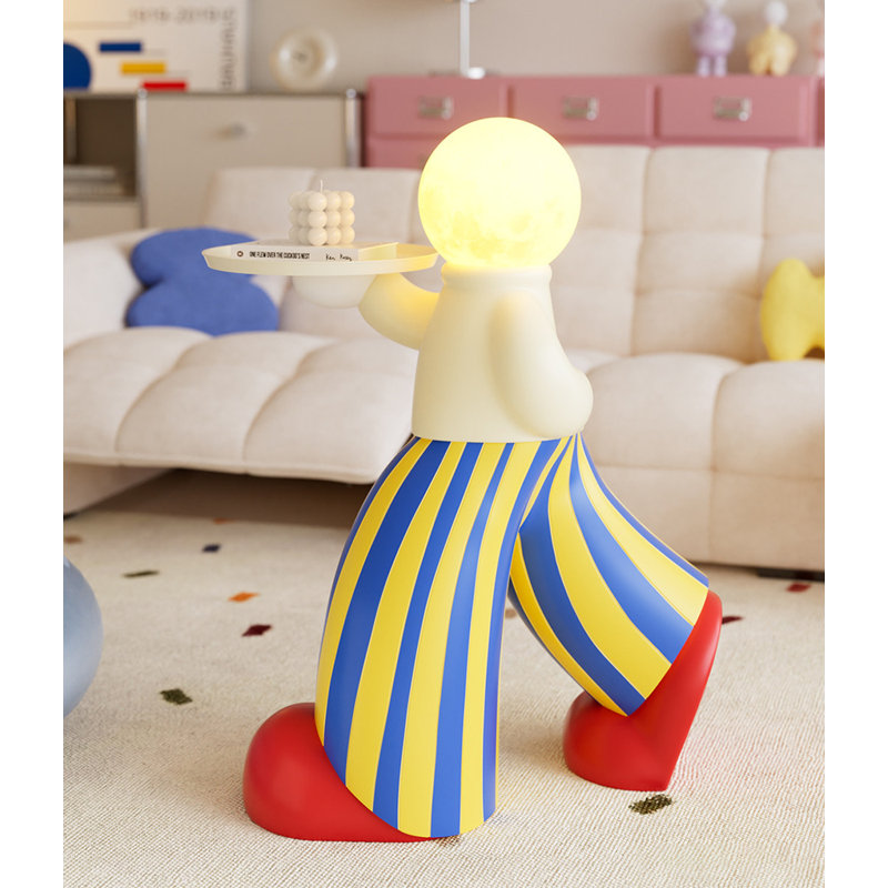 Lampe Dopamine avec plateau de service et sculpture en résine