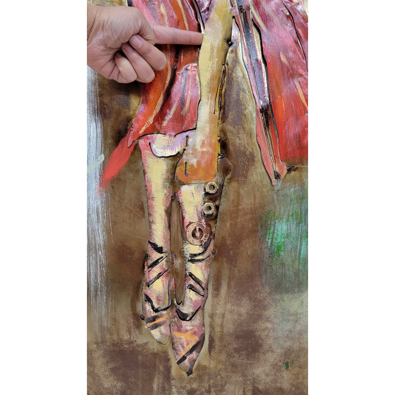 "Fashion Icon Model Girl", art mural mixte 3D, décoration suspendue, peinte à la main