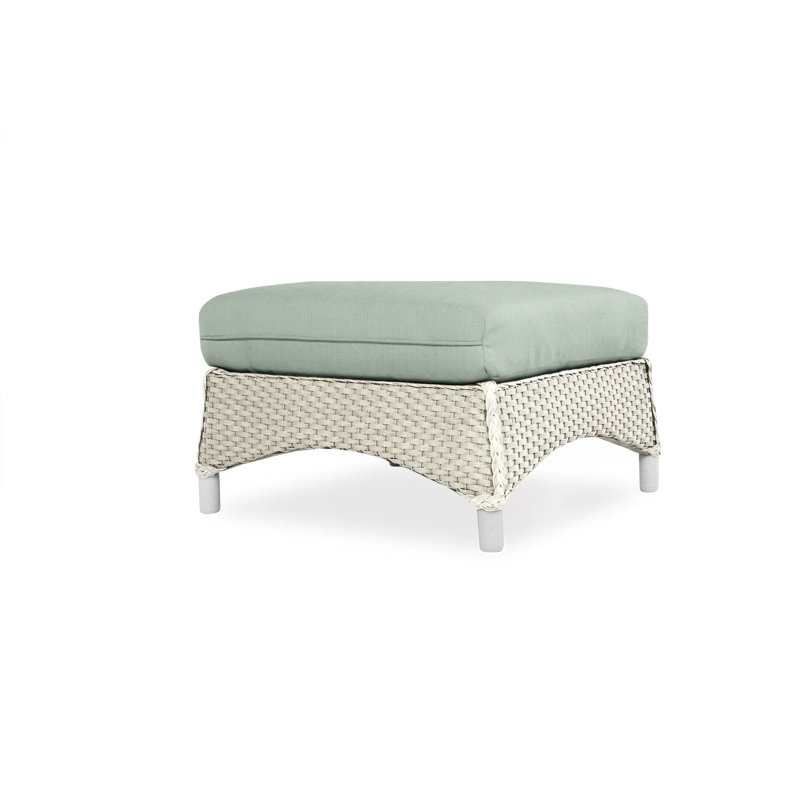 Mandalay Outdoor Ottoman, Rumba Straw, Linen
