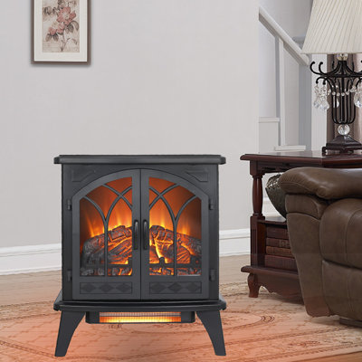 Foyer électrique à quartz infrarouge 3D Flame avec télécommande, pour un chauffage confortable et efficace