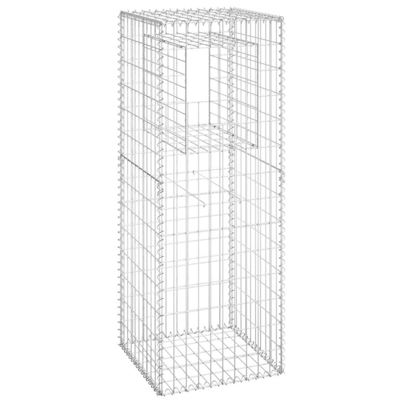 Silver Iron Basket Post, 55.1" H x 19.7" W x 19.7" D