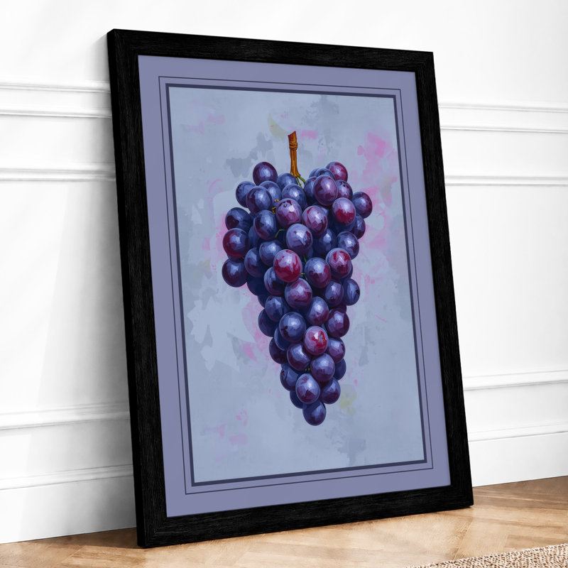 Cluster of Grapes Botanical - Framed Print, Black, A3 - 42.0 x 29.7 cm