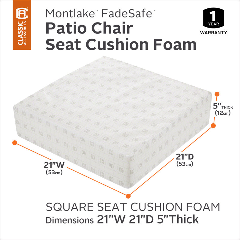 Ayvion Outdoor Dining Chair Chair Pad, 5" H x 21" W x 21" D