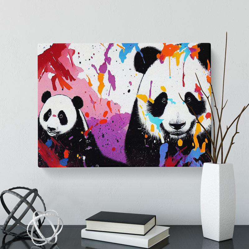 Panda Splash Vol.1 Abstract - Wrapped Canvas, 40cm H x 60cm W