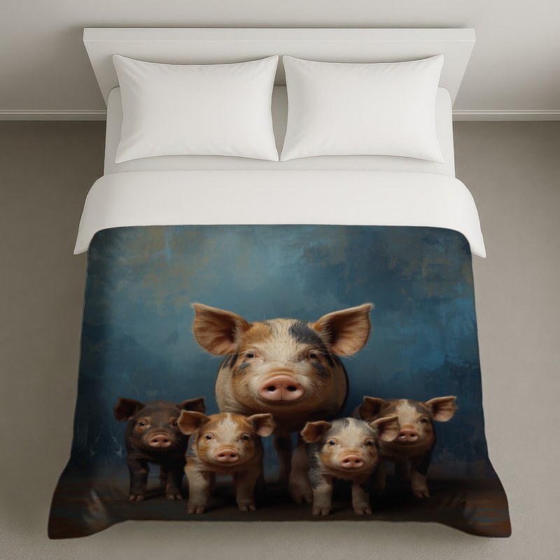 Housses de couette cochon, Grand lit