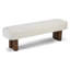 Bancs modernes, pieds en bois beige avec tissu 60 po, maison de salle à manger compacte